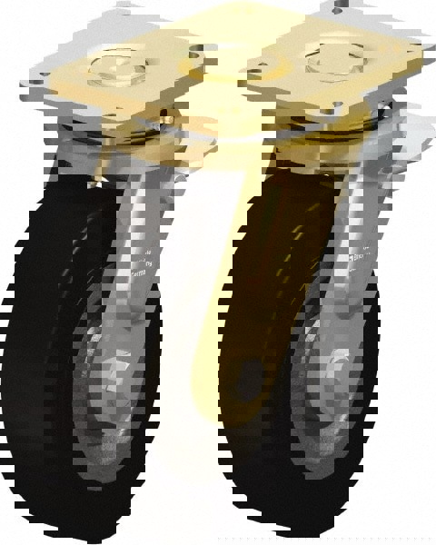 Swivel Top Plate Caster: Solid Rubber, 8