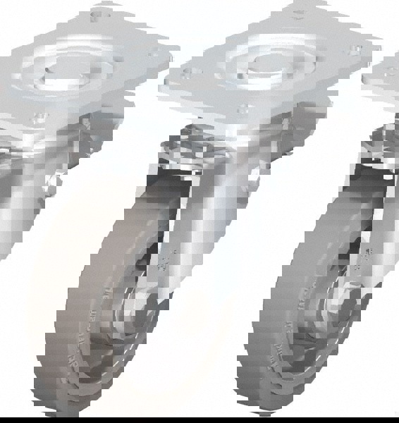 Swivel Top Plate Caster: Solid Rubber, 4