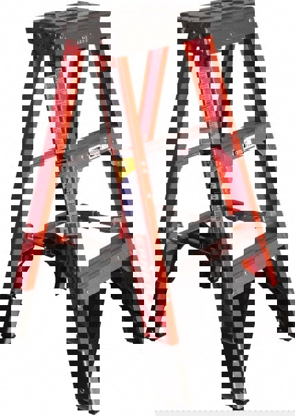 2 Step Fiberglass Foldable Step Ladder: Type IAA 375 lb Capacity 3' Height