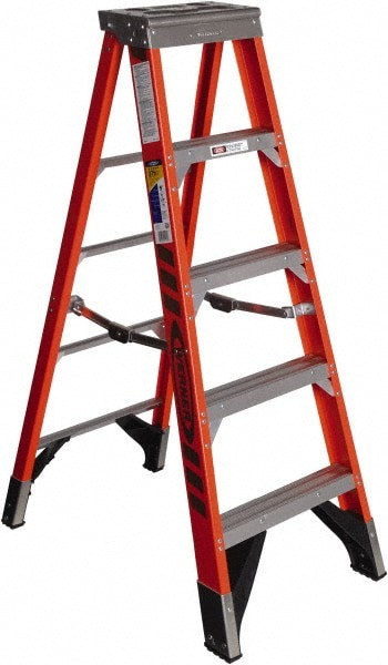 4-Step Fiberglass Step Ladder: Type IAA, 375 lb Capacity, 5' High