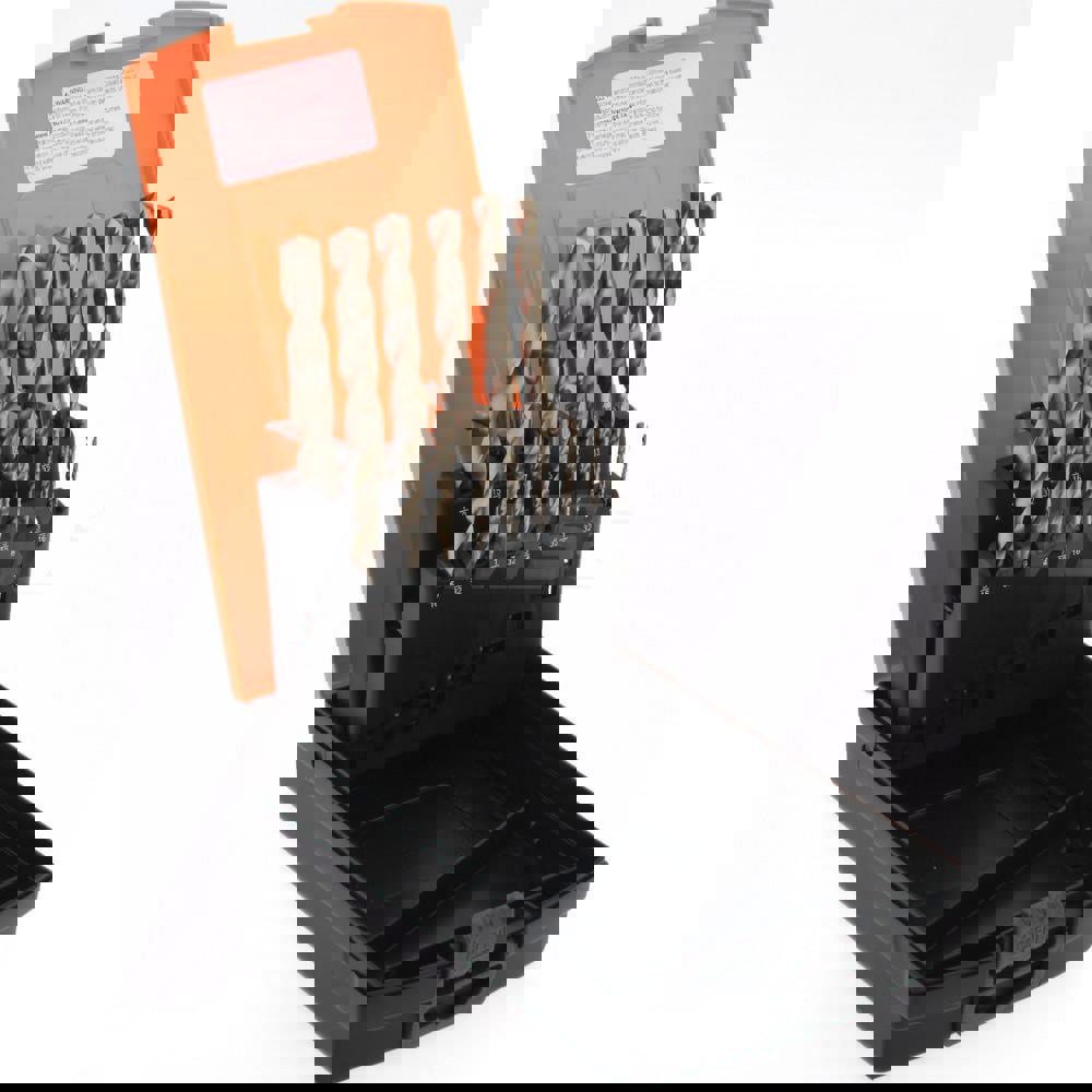 Drill Bit Set: Jobber Length Drill Bits, 15 Pc, 135 &deg;, Cobalt