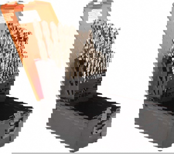 Drill Bit Set: Jobber Length Drill Bits, 29 Pc, 135 &deg;, Cobalt