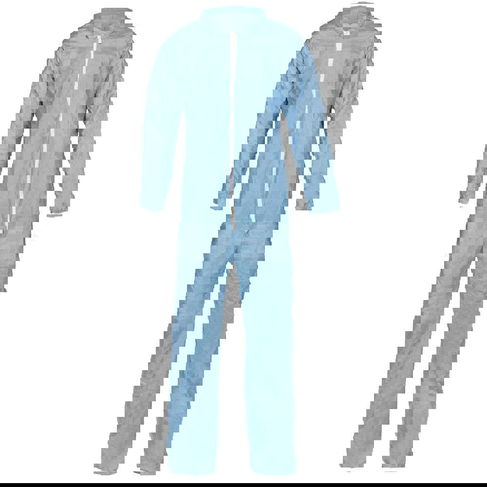 Disposable Coveralls: Size X-Large, 2.4 oz, Zipper Closure