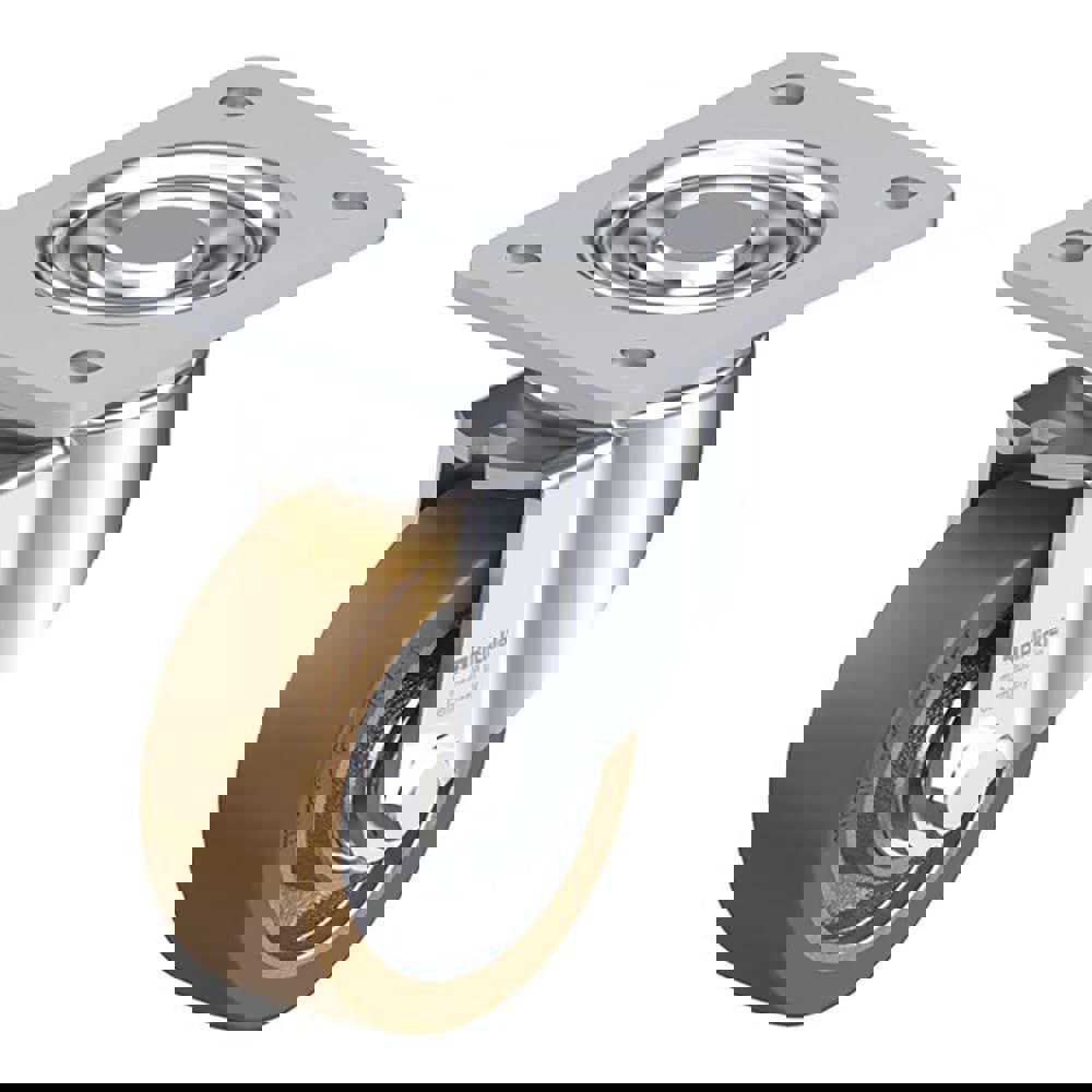 Swivel Top Plate Caster: Polyurethane-Elastomer Blickle Softhane, 4