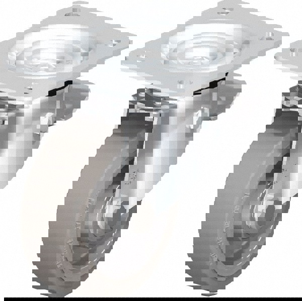 Swivel Top Plate Caster: Solid Rubber, 4