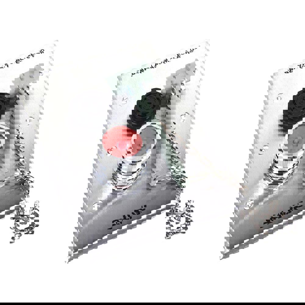 Emergency Break Glass Control Station: Push, 1 Solid, Break Glass