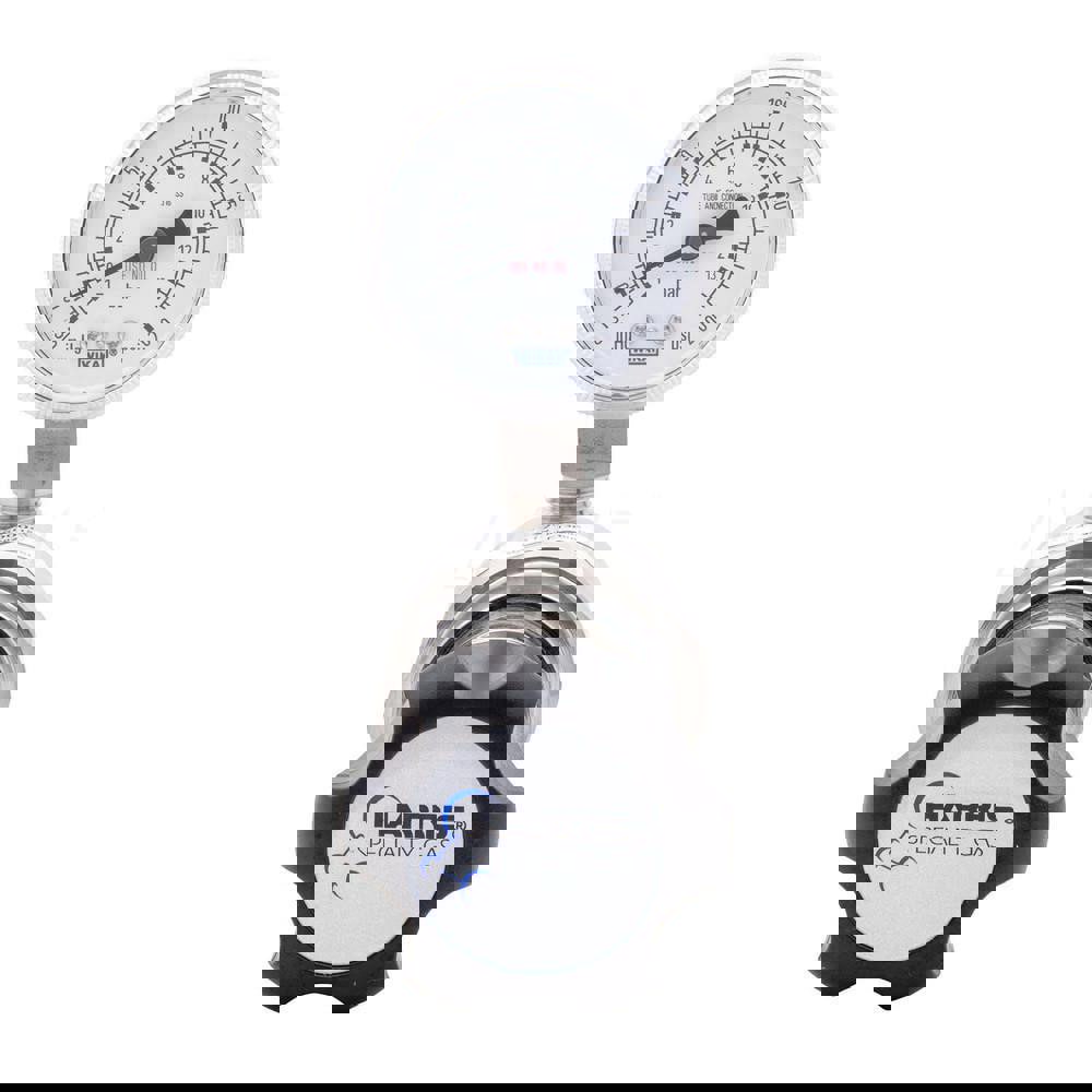 High-Purity Stainless Steel Nitrogen, Helium, Argon, Carbon Dioxide, Hydrogen, Oxygen Regulator 0-125 PSIG