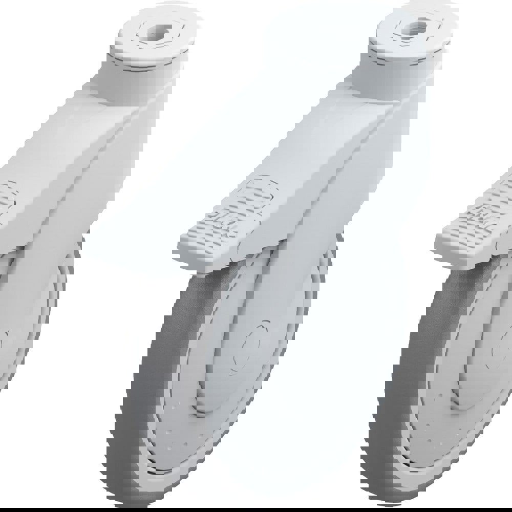 Standard Casters; Mount: Hollow Kingpin ; Caster Type: Swivel w/Brake ; Bearing Type: Precision Ball ; Style: Double Ball ; Wheel Diameter (Inch): 5 ; Wheel Width (Inch): 1-1/4