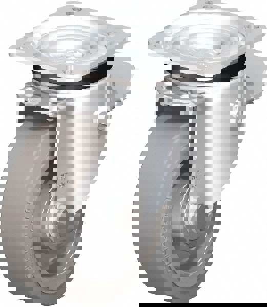 Swivel Top Plate Caster: Solid Rubber, 4