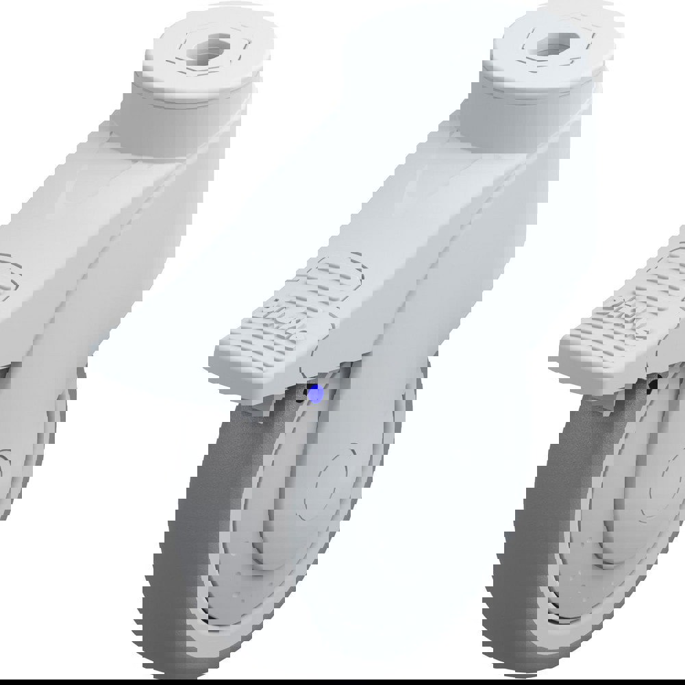 Standard Casters; Mount: Hollow Kingpin ; Caster Type: Swivel w/Brake ; Bearing Type: Precision Ball ; Style: Double Ball ; Wheel Diameter (Inch): 4 ; Wheel Width (Inch): 1-1/4