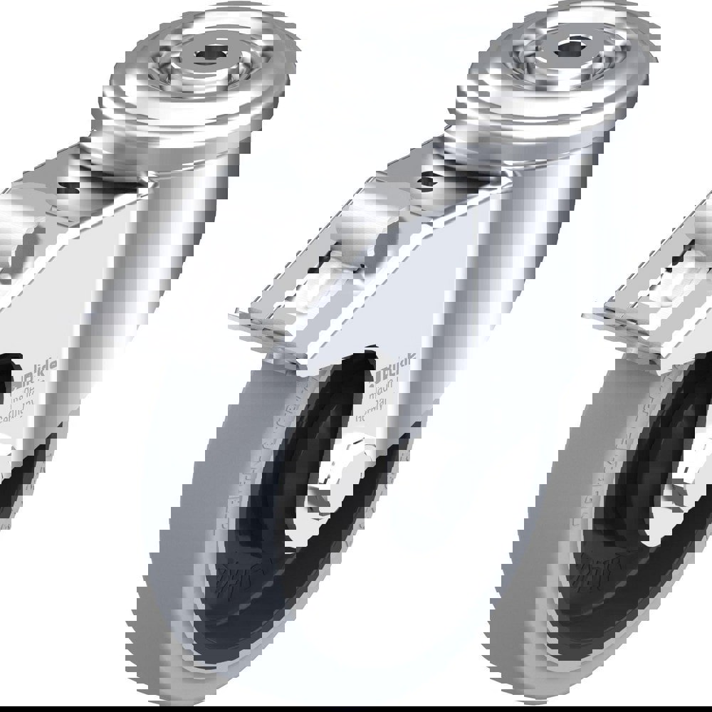 Standard Casters; Mount: Hollow Kingpin ; Caster Type: Swivel w/Brake ; Brake Type: Total-Lock Brake ; Bearing Type: Precision Ball ; Style: Single Ball ; Wheel Diameter (Inch): 5