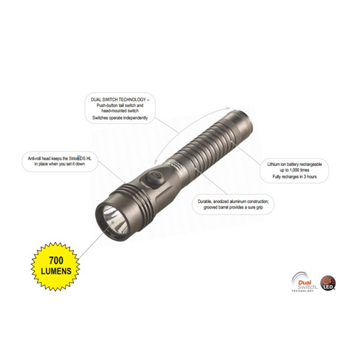 Handheld Flashlight: LED, 20 hr Max Run Time