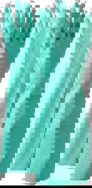 Chemical Resistant Gloves: Large, 22 mil Thick, Nitrile, Unsupported