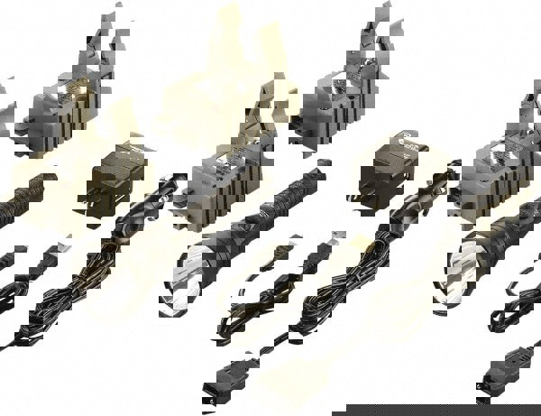 Handheld Flashlight: LED, 700 Lumens, 20 hr Max Run Time, Rechargeable Lithium-ion Battery (Included)