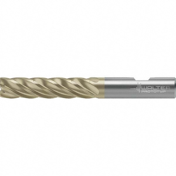 Corner Radius End Mill: 16 mm Dia, 66 mm LOC, 0.8 mm Radius, 6 Flutes, Solid Carbide