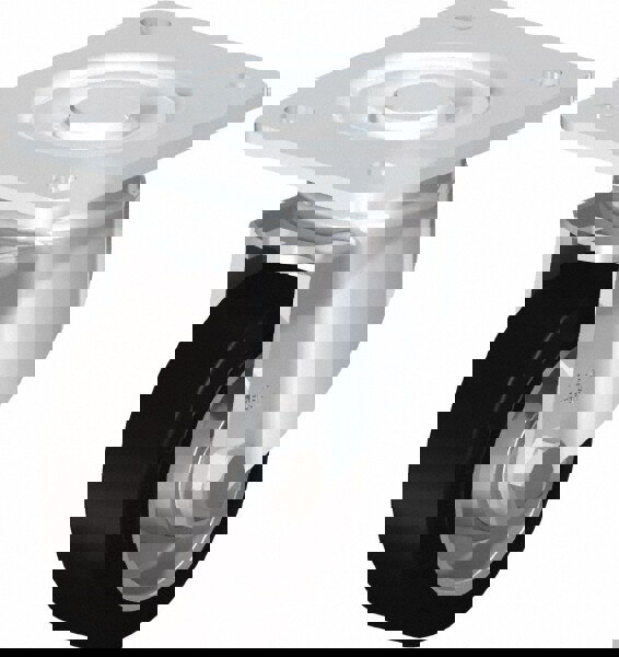 Swivel Top Plate Caster: Solid Rubber, 4