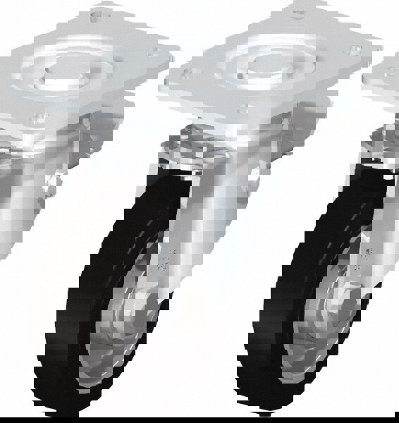 Swivel Top Plate Caster: Solid Rubber, 4