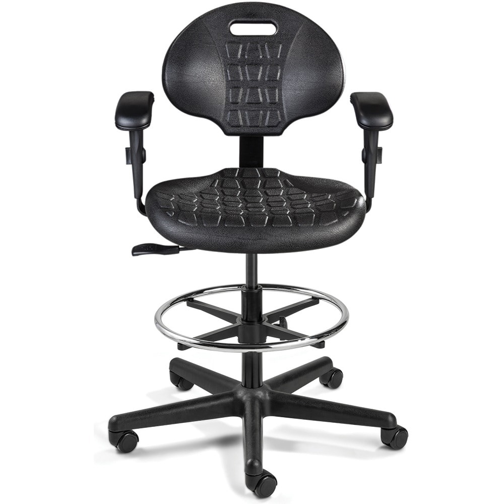 Task Chair: Polyurethane, Adjustable Height, Black