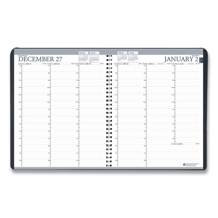 7510016828105, SKILCRAFT Professional Weekly Planner, 11 x 8.5, Black Cover, 12-Month (Jan to Dec): 2025