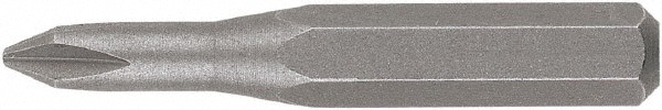 Phillips Screwdriver Insert Bit: #2 Point, 4 mm Drive, 28 mm OAL