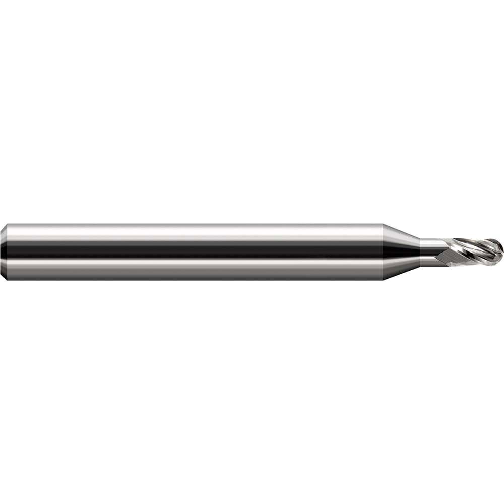 Ball End Mills; Mill Diameter (Inch): 1/8in ; Mill Diameter (Decimal Inch): 0.1250in ; Number Of Flutes: 4 ; End Mill Material: Solid Carbide ; Length of Cut (Inch): 3/16 ; Shank Diameter (Inch): 1/8in