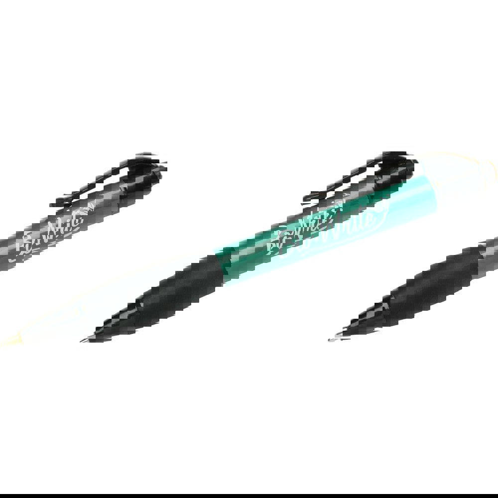 PEN, BALLPOINT, RETRACTABLE, BIO-BASED, RUBBER GRIP, BLACK ACCENTS, FINE POINT