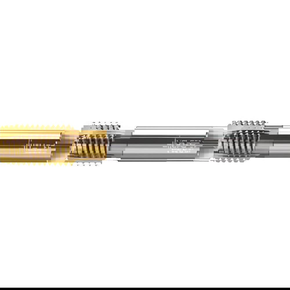 Spiral Point Tap: 3/4-16 UNF, 4 Flutes, Plug Chamfer, 2B Class of Fit, High-Speed Steel-E, TiN Coated