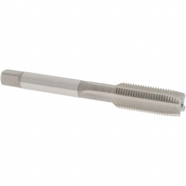 Straight Flute Tap: M10x1.00 Metric Fine, 4 Flutes, Plug, 2B Class of Fit, High Speed Steel, Bright/Uncoated