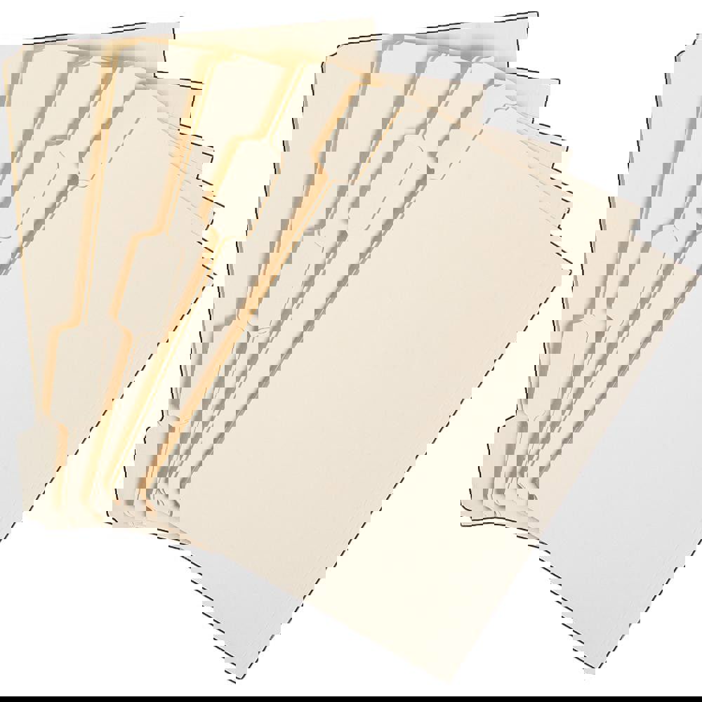 7530002815941, SKILCRAFT Manila File Folder, 1/5-Cut Tabs: Assorted, Letter Size, 0.75