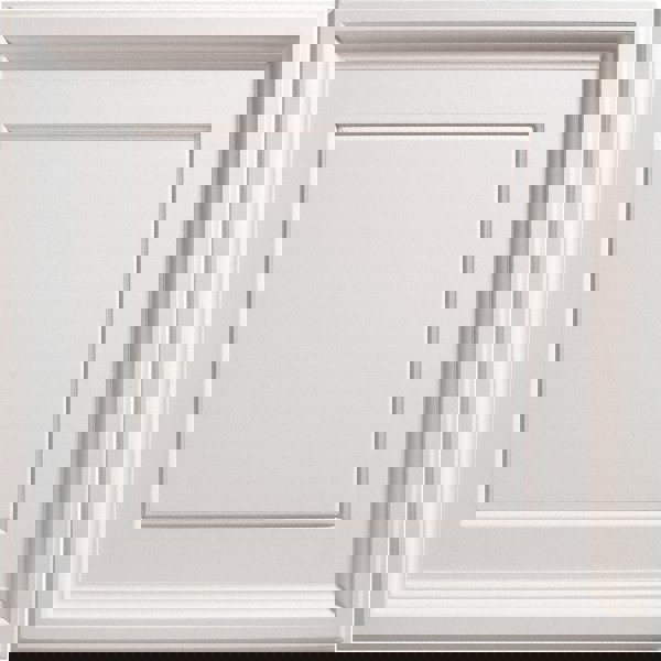 Genesis Icon Coffer Vinyl Lay In Ceiling Tile, 2 ft x 2 ft, White, Carton of 12