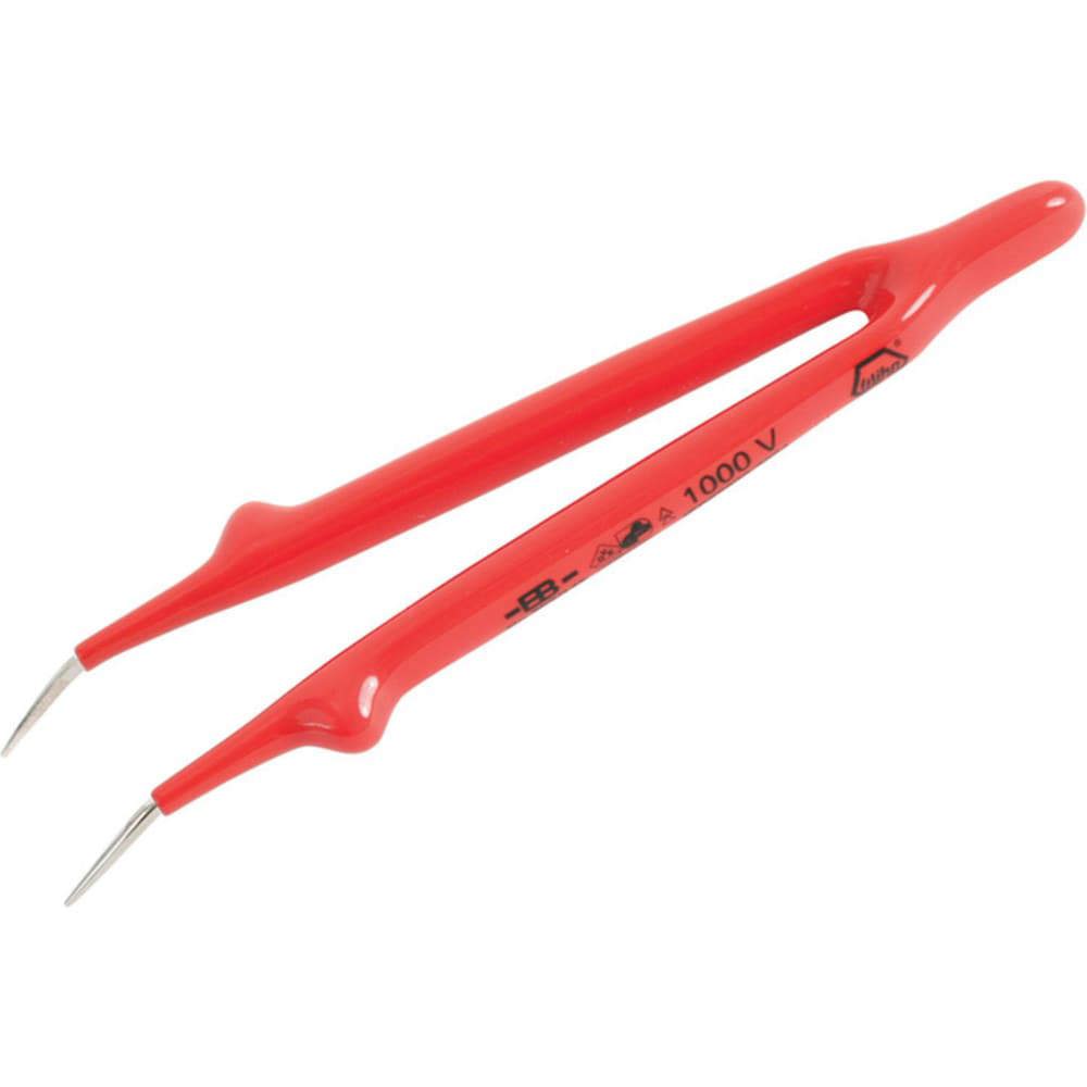 Tweezers; Tweezer Type: ESD Safe ; Pattern: Solid Color ; Material: Steel ; Tip Type: Angled; Fine; Serrated ; Tip Shape: Pointed ; Overall Length (Inch): 6