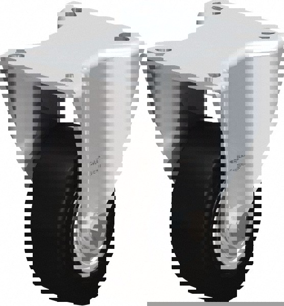 Rigid Top Plate Caster: Solid Rubber, 3