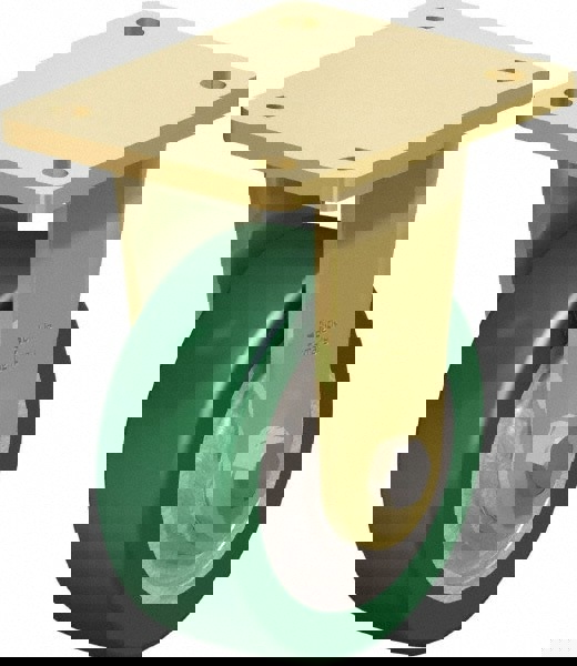 Rigid Top Plate Caster: Polyurethane-Elastomer Blickle Softhane, 5