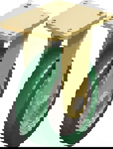 Rigid Top Plate Caster: Polyurethane-Elastomer Blickle Softhane, 6