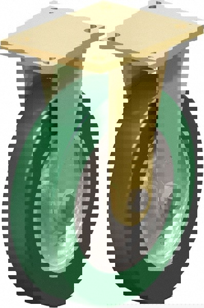 Rigid Top Plate Caster: Polyurethane-Elastomer Blickle Softhane, 10