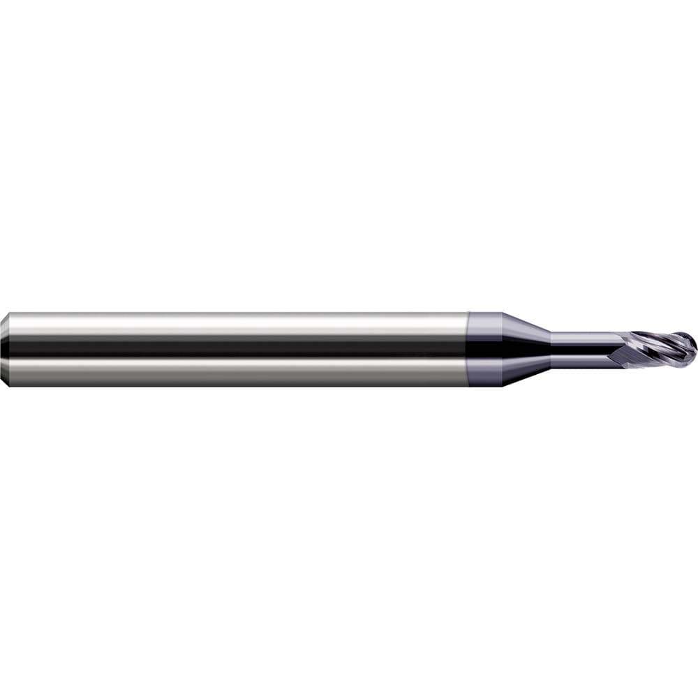 Ball End Mills; Mill Diameter (Inch): 1/16 ; Mill Diameter (Decimal Inch): 0.0620in ; Number Of Flutes: 4 ; End Mill Material: Solid Carbide ; Length of Cut (Inch): 3/32 ; Shank Diameter (Inch): 1/8in
