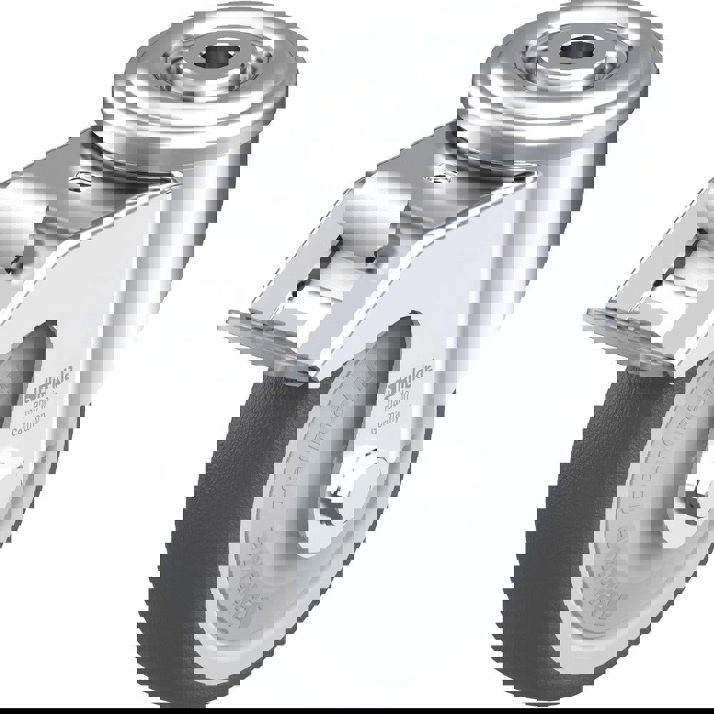 Standard Casters; Mount: Hollow Kingpin ; Caster Type: Swivel w/Brake ; Brake Type: Total-Lock Brake ; Bearing Type: Precision Ball ; Style: Single Ball ; Wheel Diameter (Inch): 4