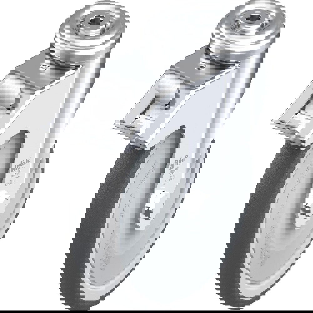 Standard Casters; Mount: Hollow Kingpin ; Caster Type: Swivel w/Brake ; Brake Type: Total-Lock Brake ; Bearing Type: Precision Ball ; Style: Single Ball ; Wheel Diameter (Inch): 5