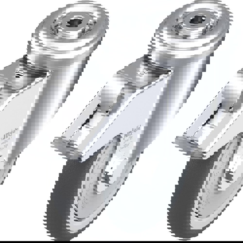 Standard Casters; Mount: Hollow Kingpin ; Caster Type: Swivel w/Brake ; Brake Type: Total-Lock Brake ; Bearing Type: Precision Ball ; Style: Single Ball ; Wheel Diameter (Inch): 3-1/8