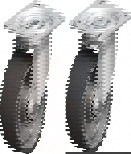 Swivel Top Plate Caster: Polyurethane-Elastomer, 4