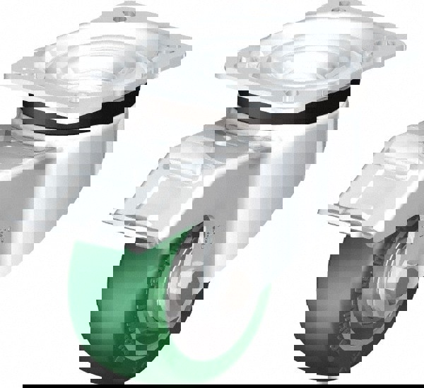 Swivel Top Plate Caster: Polyurethane-Elastomer Blickle Softhane, 3