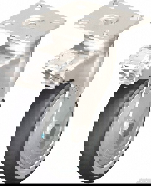 Swivel Top Plate Caster: Thermoplastic Rubber Elastomer, 3