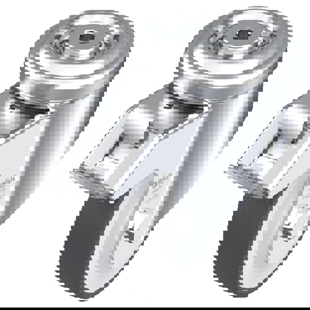 Standard Casters; Mount: Hollow Kingpin ; Caster Type: Swivel w/Brake ; Brake Type: Total-Lock Brake ; Bearing Type: Plain Bore ; Style: Plain Bore ; Wheel Diameter (Inch): 3