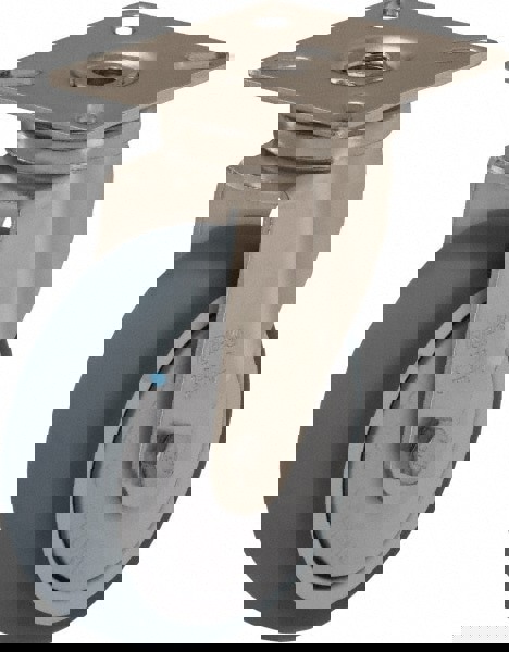 Swivel Top Plate Caster: Thermoplastic Rubber Elastomer, 2