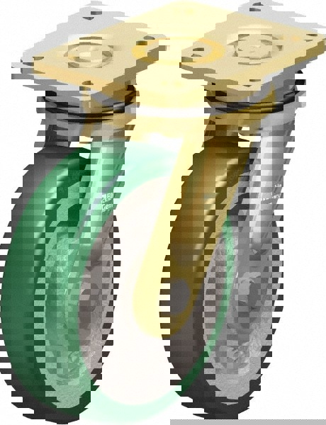 Swivel Top Plate Caster: Polyurethane-Elastomer Blickle Softhane, 6-1/2