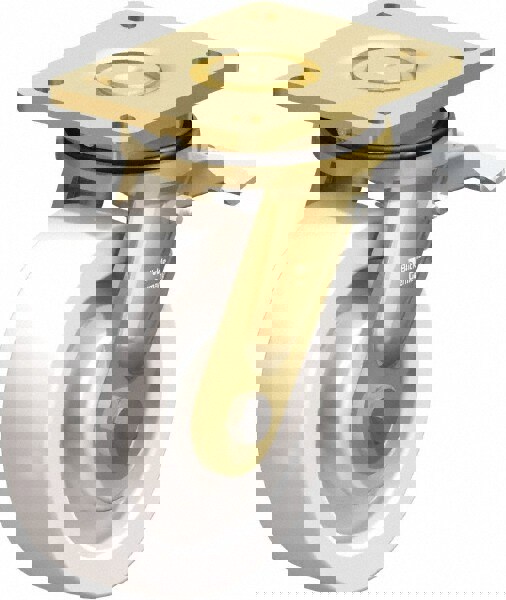 Swivel Top Plate Caster: Nylon, 6-1/2