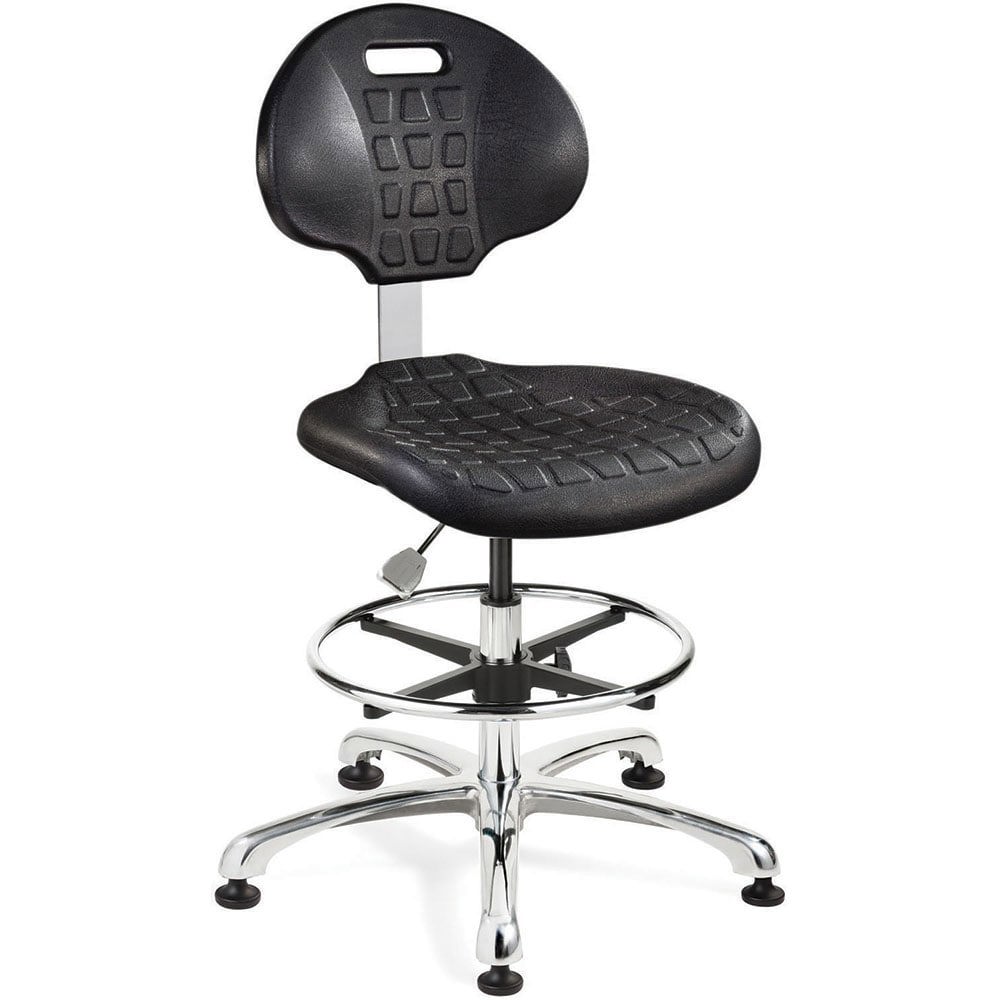 Task Chair: Polyurethane, Adjustable Height, Black