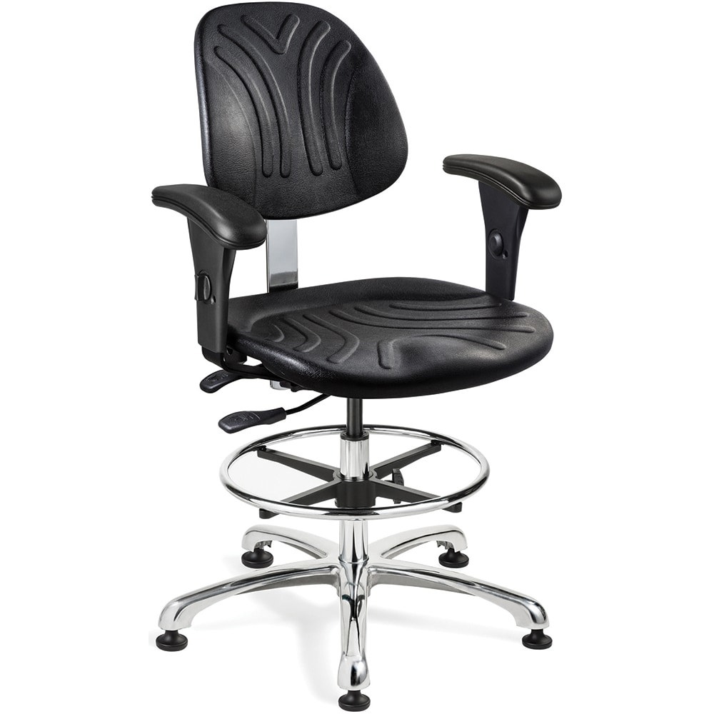 Task Chair: Polyurethane, Adjustable Height, Black