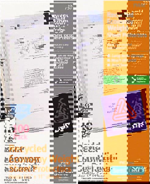 100 Pc Sheet Protector-Ring Binder: Clear