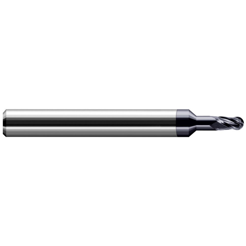 Ball End Mills; Mill Diameter (Inch): 1/16 ; Mill Diameter (Decimal Inch): 0.0620in ; Number Of Flutes: 4 ; End Mill Material: Solid Carbide ; Length of Cut (Inch): 3/32 ; Shank Diameter (Inch): 1/8in